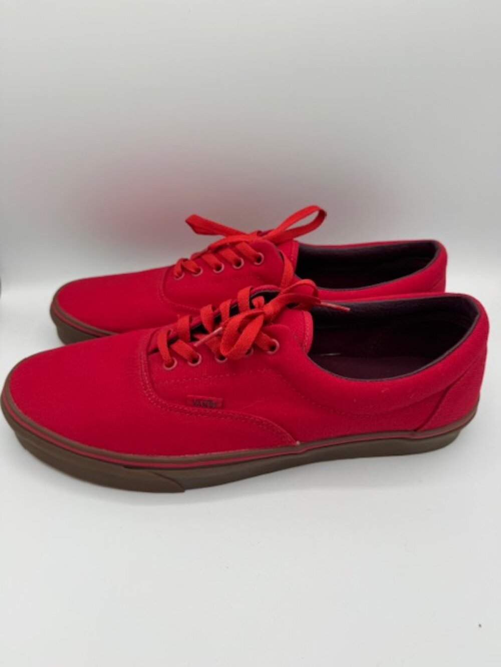 Vans Era Racing Red Canvas Lace up Sneakers Men's Size 13